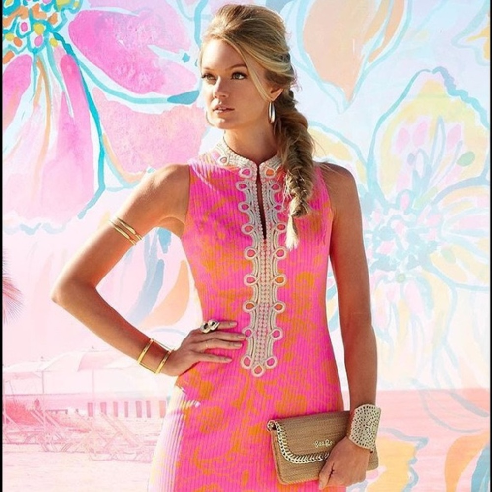 Lily Pink Orange Gold Shift Night Out Dress